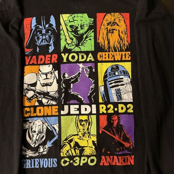 Star Wars Pop Character Bingo long sleeve black kids T-shirt size Large - Picture 4 of 6